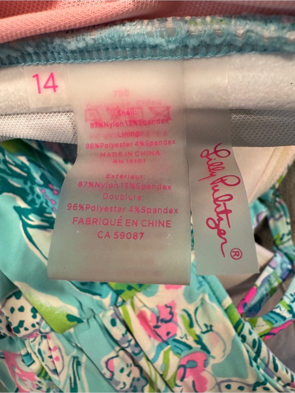 Lilly Pulitzer Bali Blue Sway tankini set 14 - Picture 5 of 5